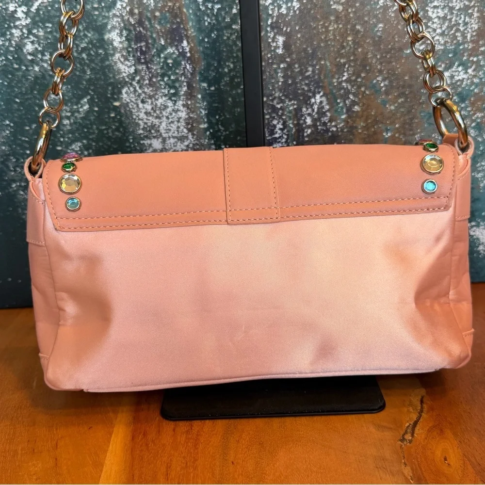 Sondra Roberts Barbiecore Glam Pink Rhinestone Satin  Clutch Shoulder Bag NWOT - Picture 4 of 16